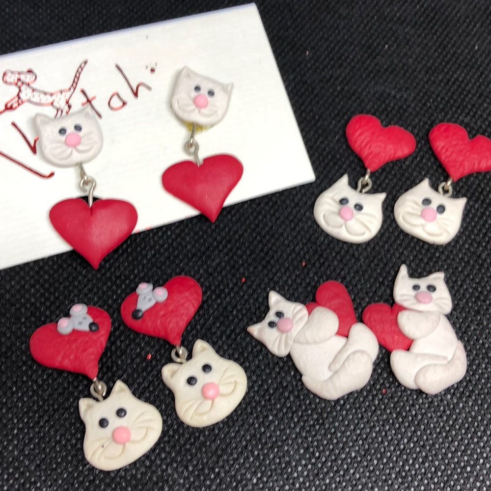 4 pr LOT/ $20 Cat ~~ earring